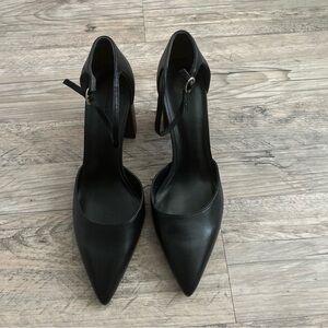 Linea Paolo Paola-Lea Black Leather Ankle Strap Block Heel Pumps Nordstrom 12